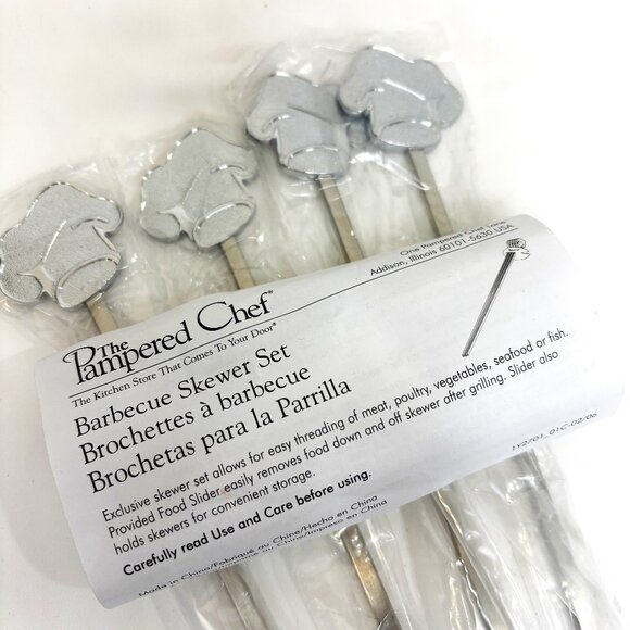 Pampered Chef  BBQ Skewer #2701 Chef Hat  Set of 4 NIB - Picture 11 of 11